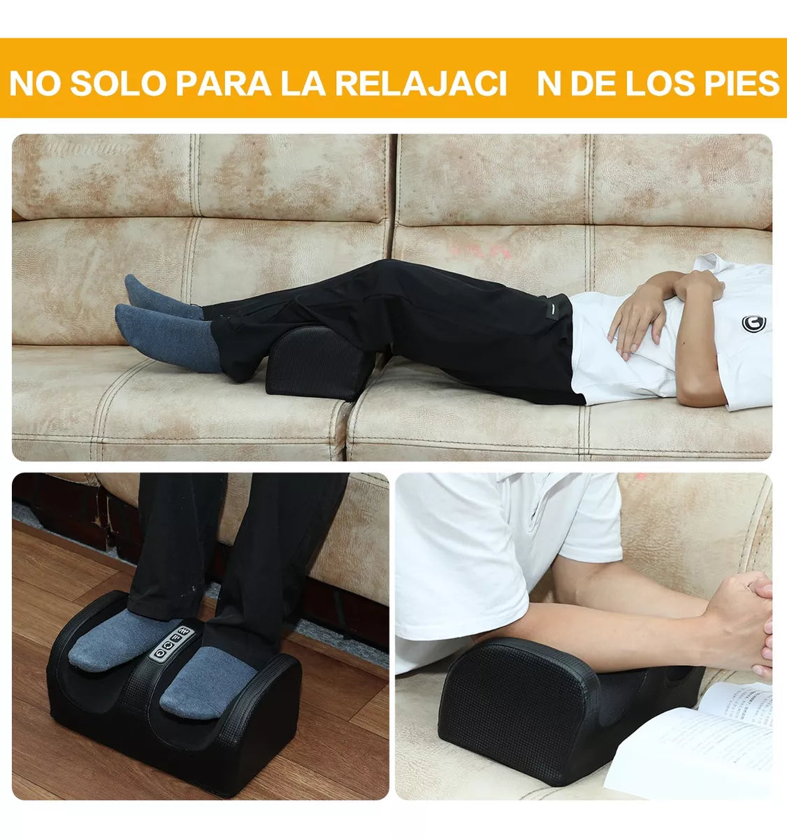 Masajeador eléctrico de pies, ajustes de temperatura ajustables, masaje  shiatsu, calentador de pies para relajación de pies y alivio de fatiga (#1)