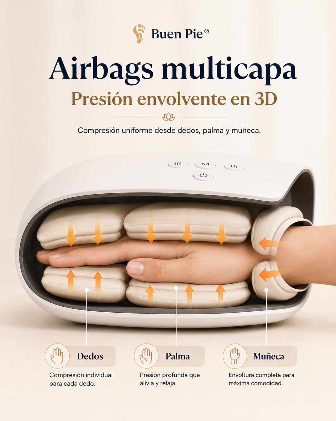 PulseHand: airbags multicapa, presion envolvente 3D