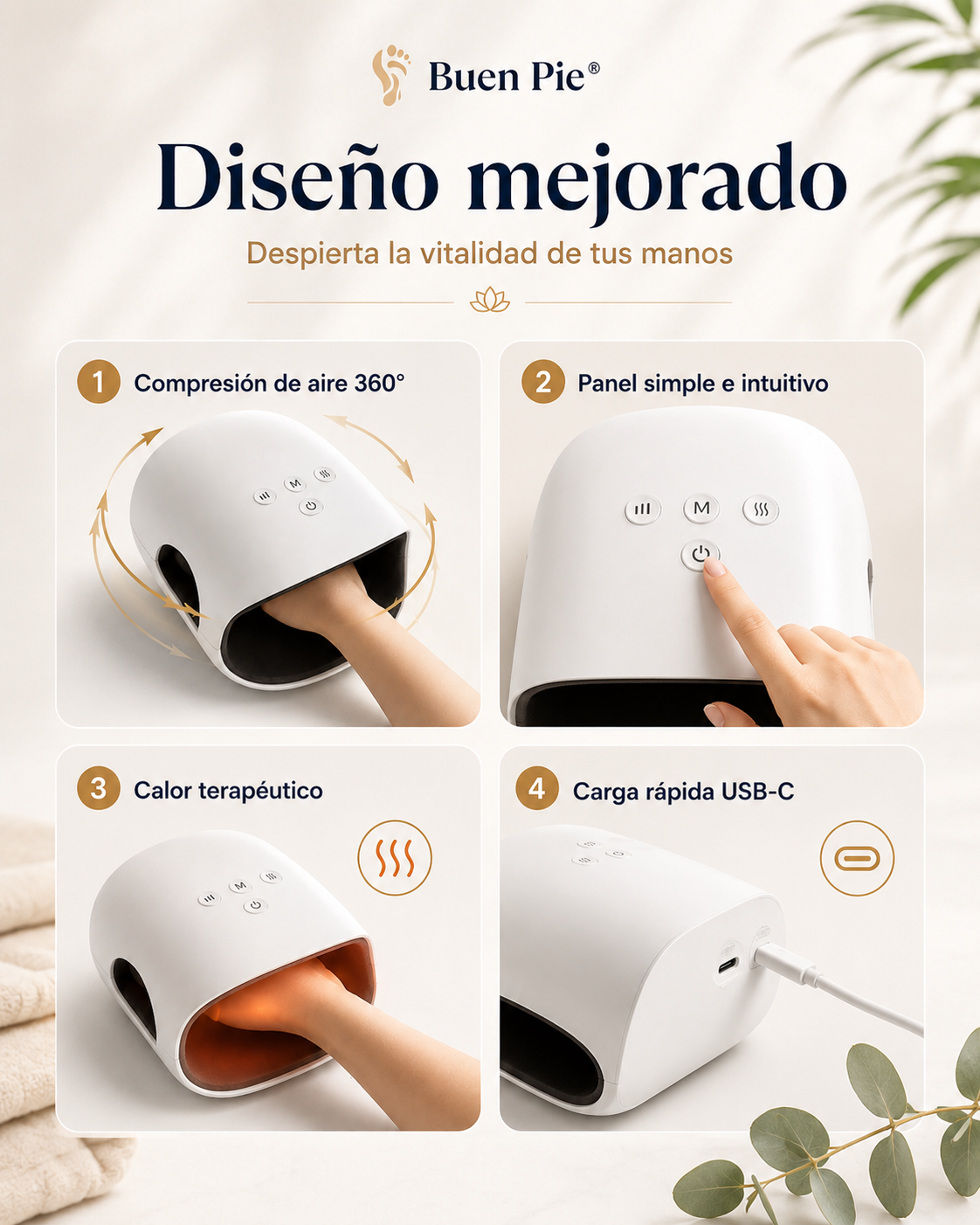 PulseHand: diseno mejorado y funciones